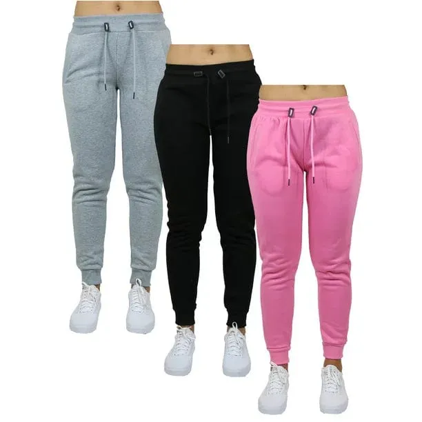 3-Pack Women's Classic Fleece Jogger Sweatpants (Sizes, S-3XL)