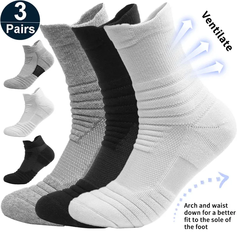 3 Pairs Anti-Slip Sports Socks for Men and Women