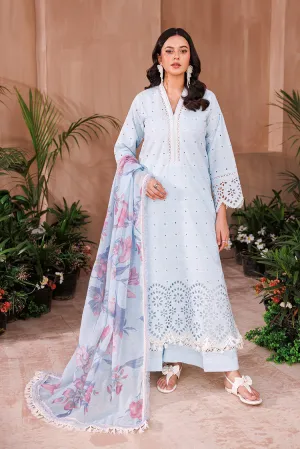 3-PC Unstitched Embroidered Chikankari Lawn Suit