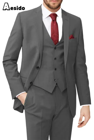 3 Piece Leisure Notch Lapel Jacket（Blazer Vest Pants）