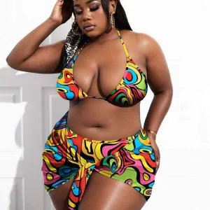 3 Piece Plus Size Swimsuit Set