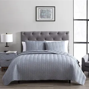 3-Piece: The Nesting Company Birch Bedding Collection Embossed Quilt Coverlet Bedspread Set