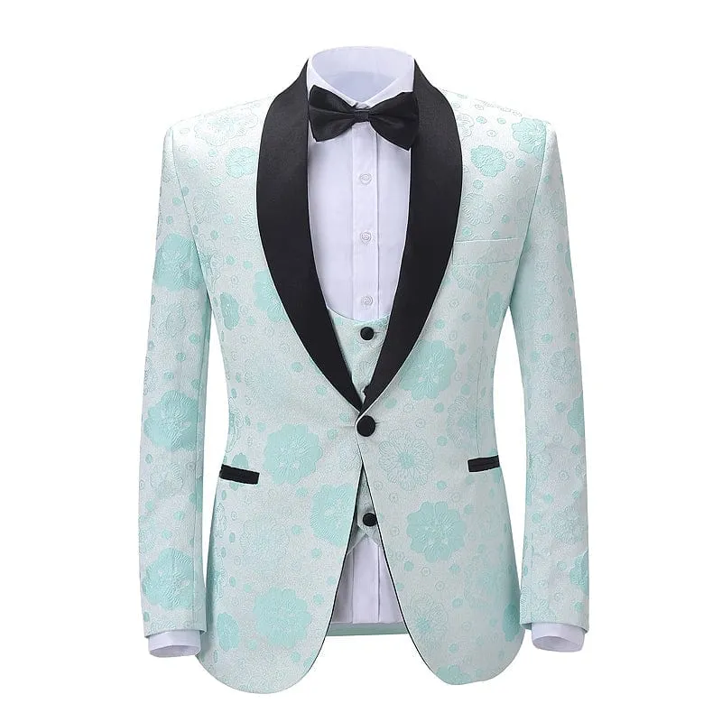 3 Pieces Mens Suit Slim Fit Peak Lapel Tuxedos For Wedding (Blazer vest Pants)