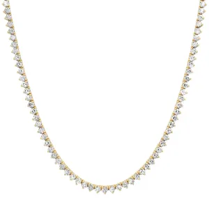 3-Prong Diamond Tennis Necklace