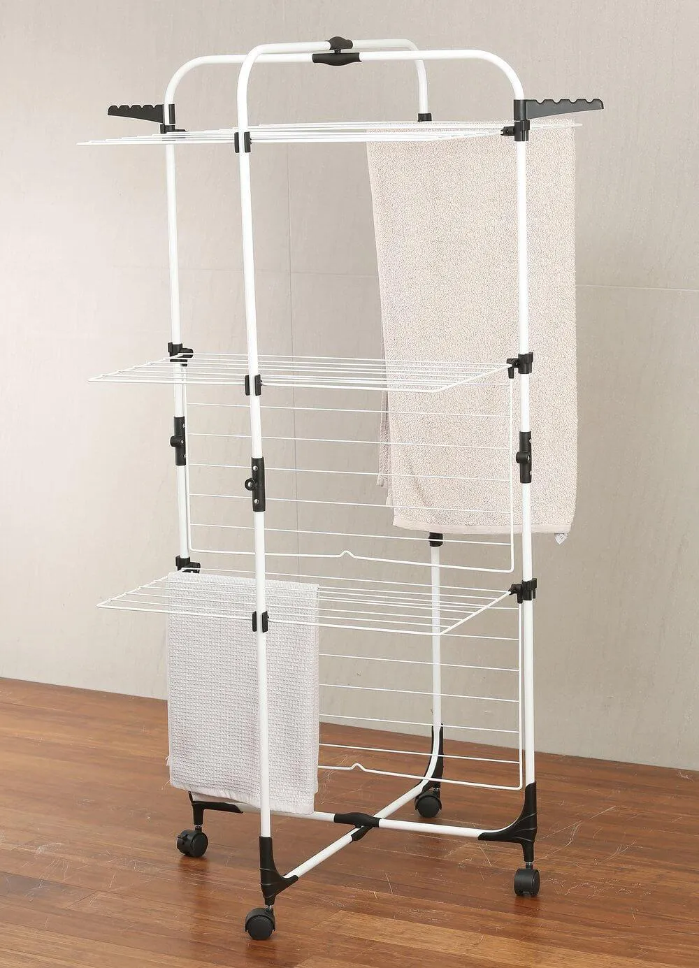 3 Tier Mini Tower Clothes Airer White