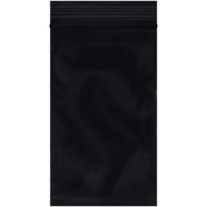 3 x 5" - 2 Mil Black Reclosable Poly Bags