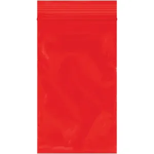 3 x 5" - 2 Mil Red Reclosable Poly Bags