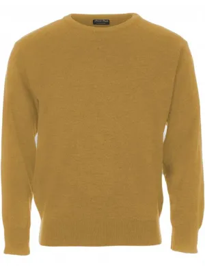 30% OFF - FRANCO PONTI Crew Neck - Mens Italian Merino Wool Blend - Honey - Size: LARGE