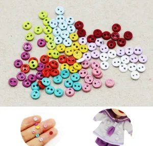 30 Pcs 3 mm 4 mm Doll Buttons - Micro Buttons - Miniature Tiny  Buttons - Botones - Round Sewing Buttons for Doll Clothes Making Supplies