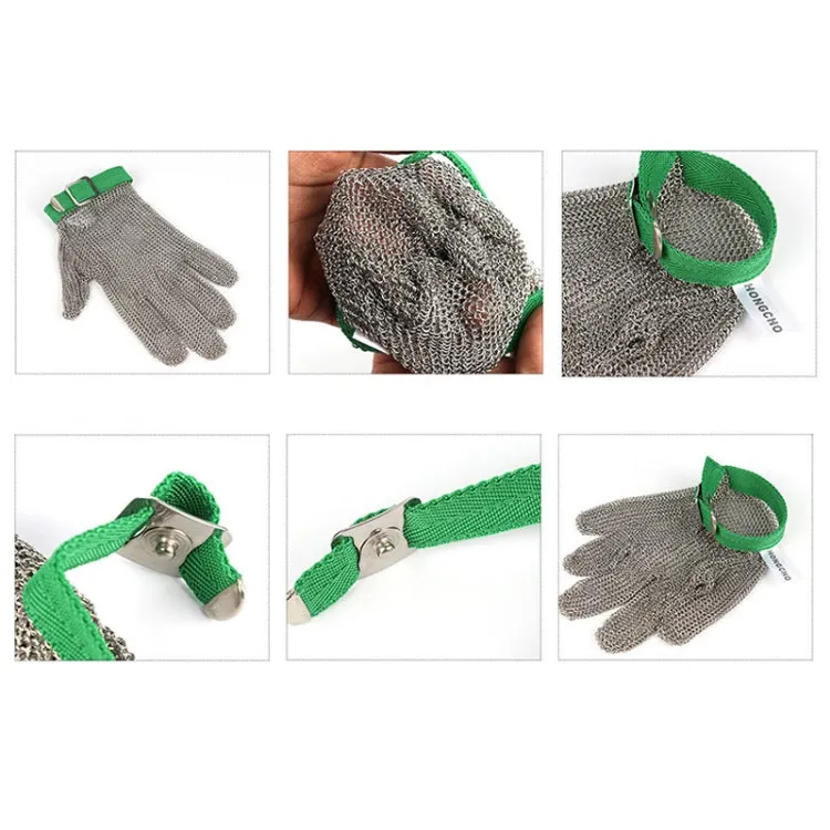 304 Stainless Steel 5 Fingers Steel Ring Anti-cutting Labor Protection Gloves, Size:S