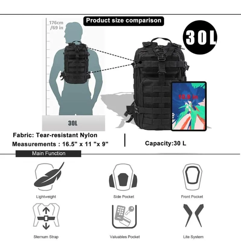 30L Tactical Backpack