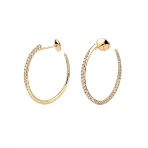 30mm Twisted Creole Diamond Earrings - Yellow Gold