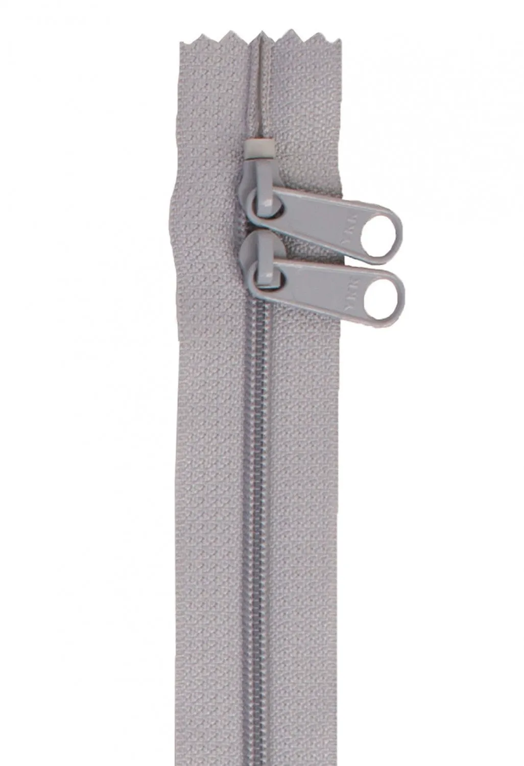 30" Double Slide Handbag Zipper in Pewter