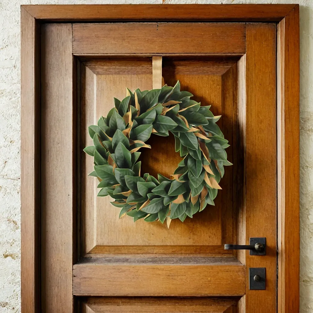 30" Faux Green Magnolia Leaf Wreath