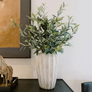 30" Faux Olive Arrangement in Artisan Vase