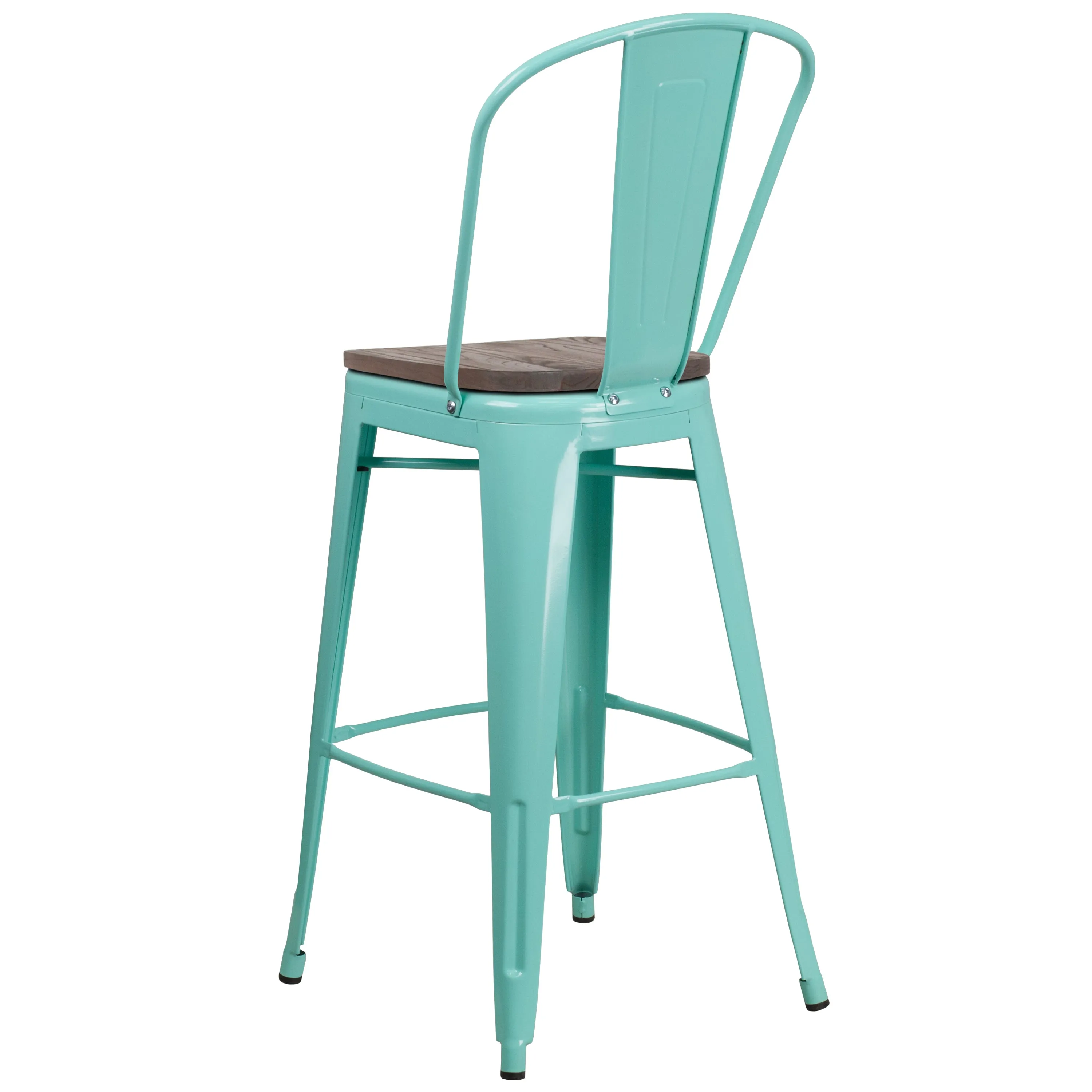 30" Mint Metal Bar Stool ET-3534-30-MINT-WD-GG