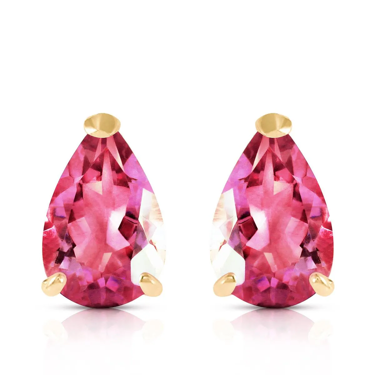 3.15 Carat 14K Solid Yellow Gold Gem Of A Woman Pink Topaz Earrings