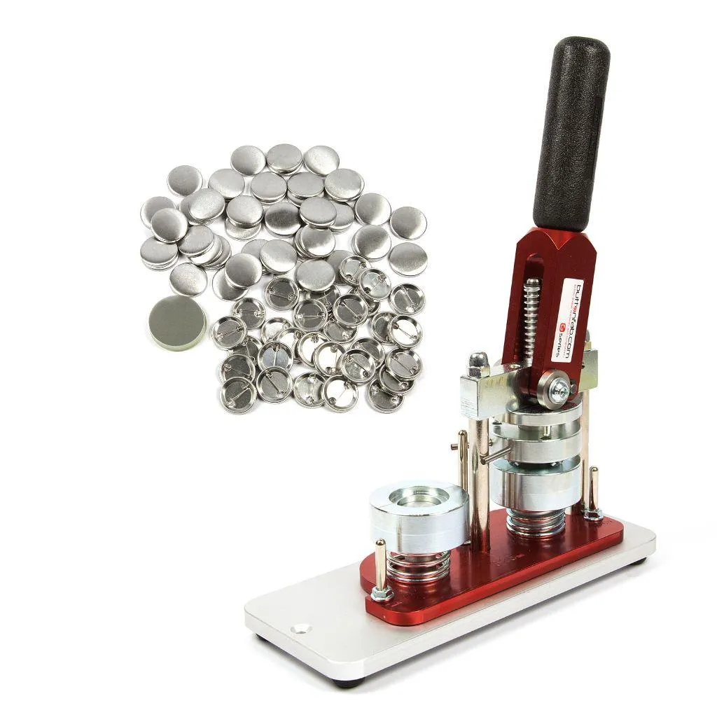 31mm Round G Series Button Pin Badge Machine - Including 100 Free Pin Back Components