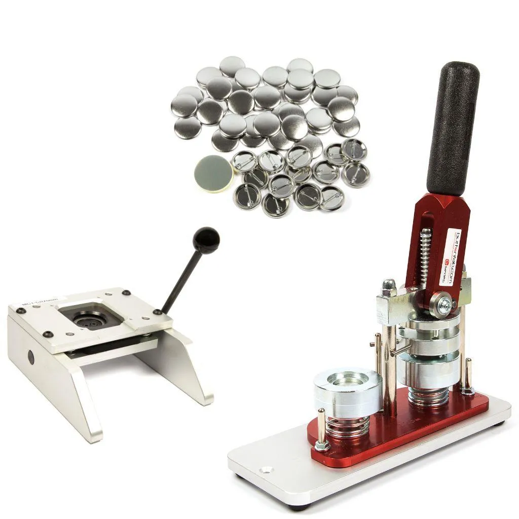 31mm Round G Series Button Pin Badge Machine - Including 100 Free Pin Back Components