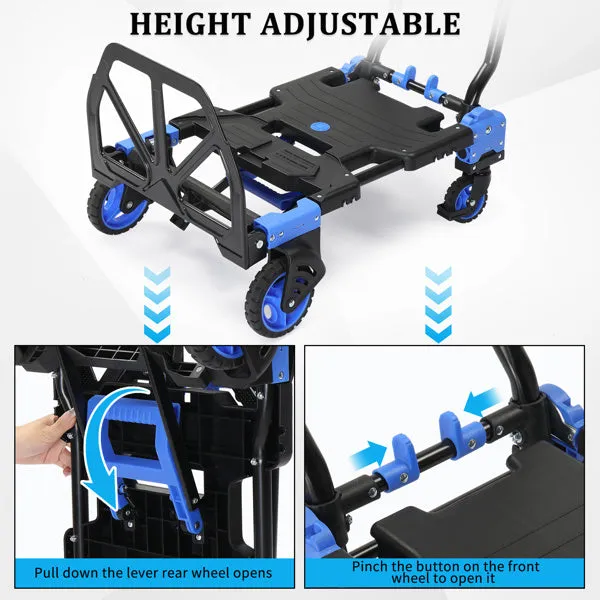 330LBS 2-in-1 luggage trolley blue