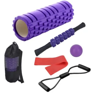 33cm 6pcs/set EVA Hollow Foam Roller Muscle Relaxation Roller Yoga Column Set Fitness Equipment(Purple)