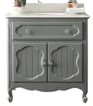 34 Inch Gray Charming Cottage Chic Knoxville Vanity