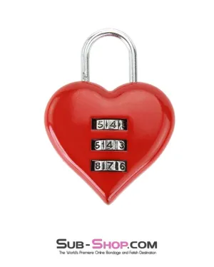 3427M      Red Heart Combination Bondage Gear Lock