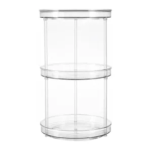 360° Rotatable 3 Tier Turntable Cabinet Organizer, Transparent by Gominimo