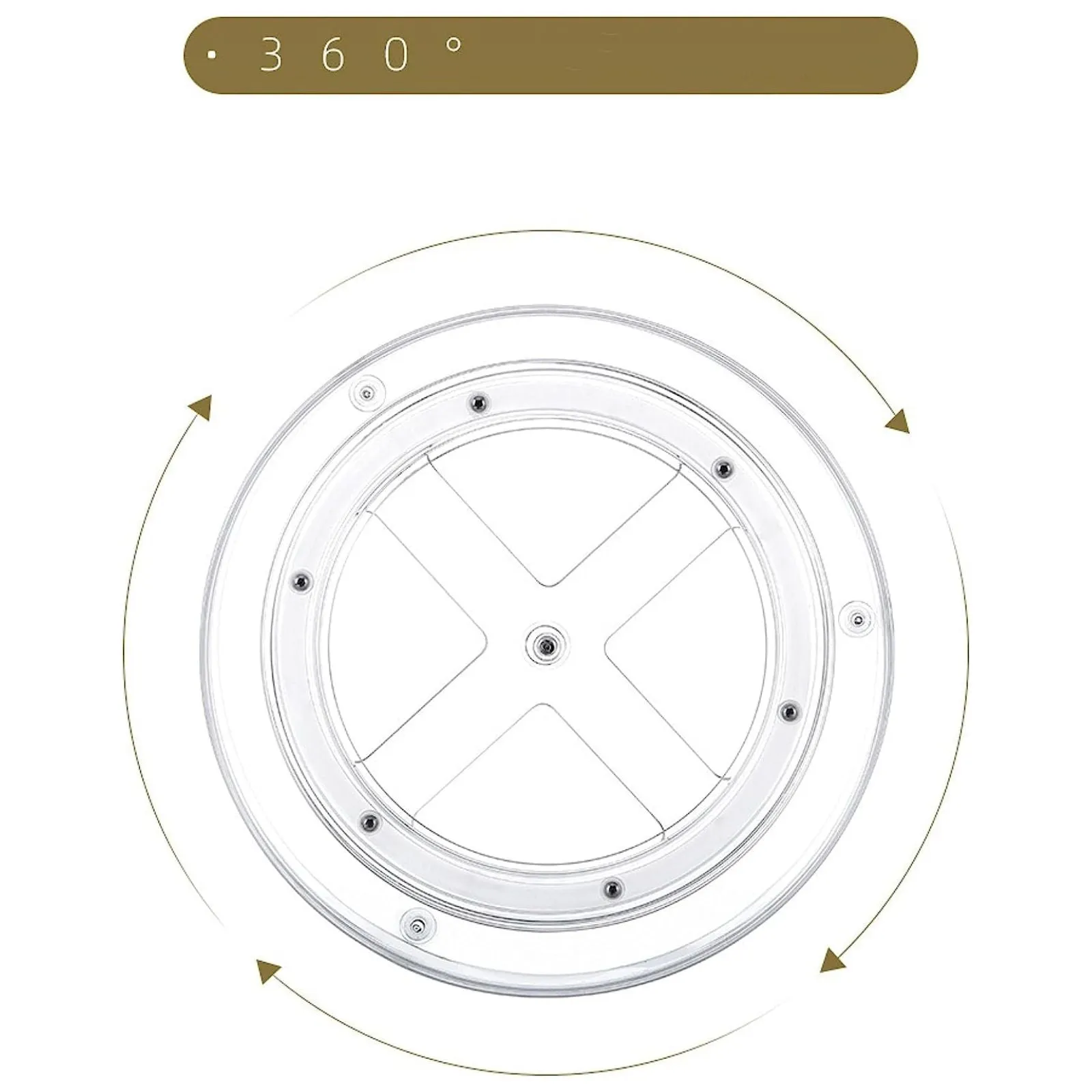 360° Rotatable 3 Tier Turntable Cabinet Organizer, Transparent by Gominimo