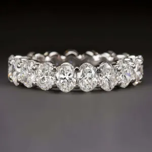 3.60ct OVAL SHAPE DIAMOND WEDDING BAND ETERNITY RING WHITE GOLD STACKING 3.5ct