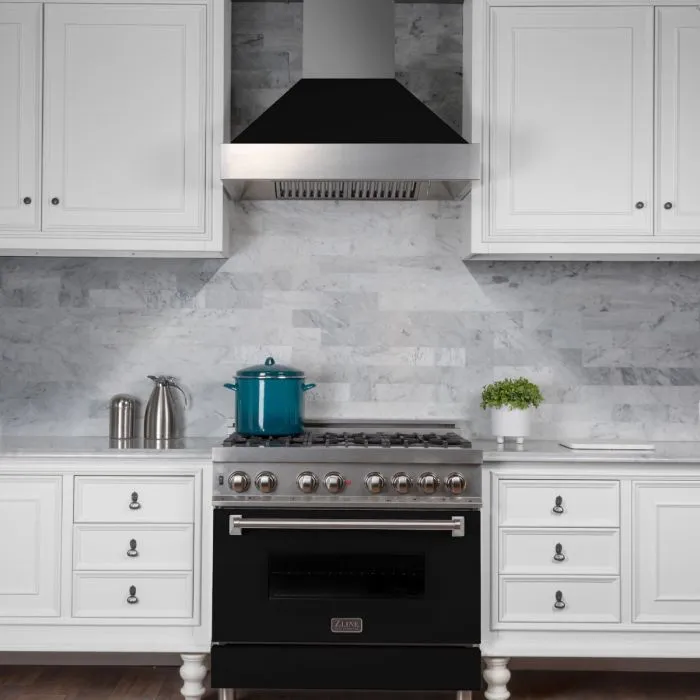 36" Snow Finish Range Hood with Black Matte Shell (8654BLM-36)