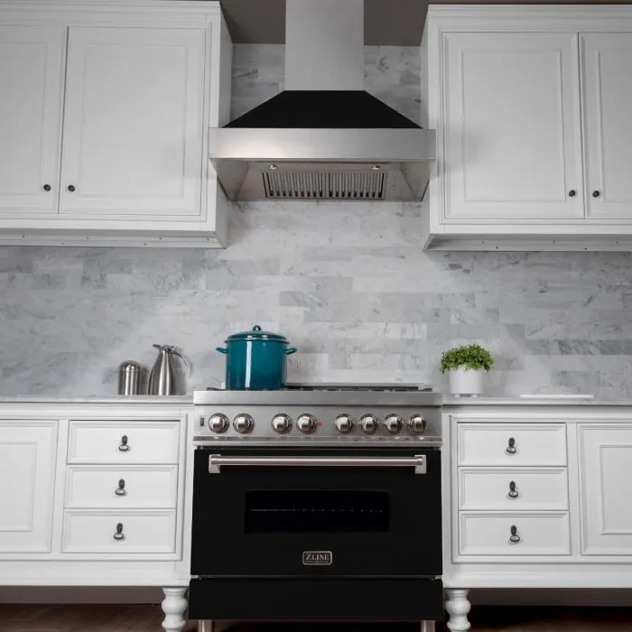 36" Snow Finish Range Hood with Black Matte Shell (8654BLM-36)