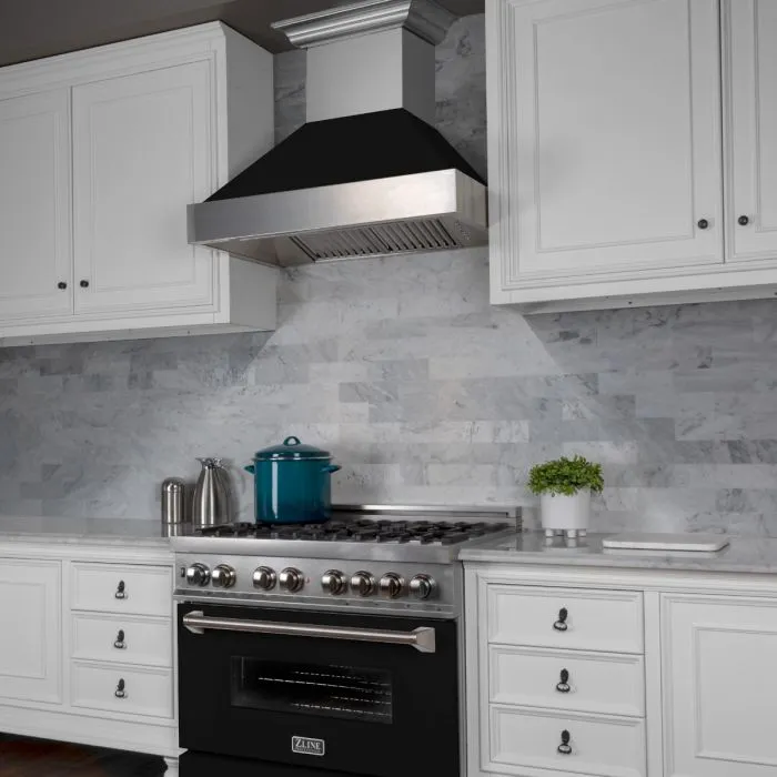 36" Snow Finish Range Hood with Black Matte Shell (8654BLM-36)