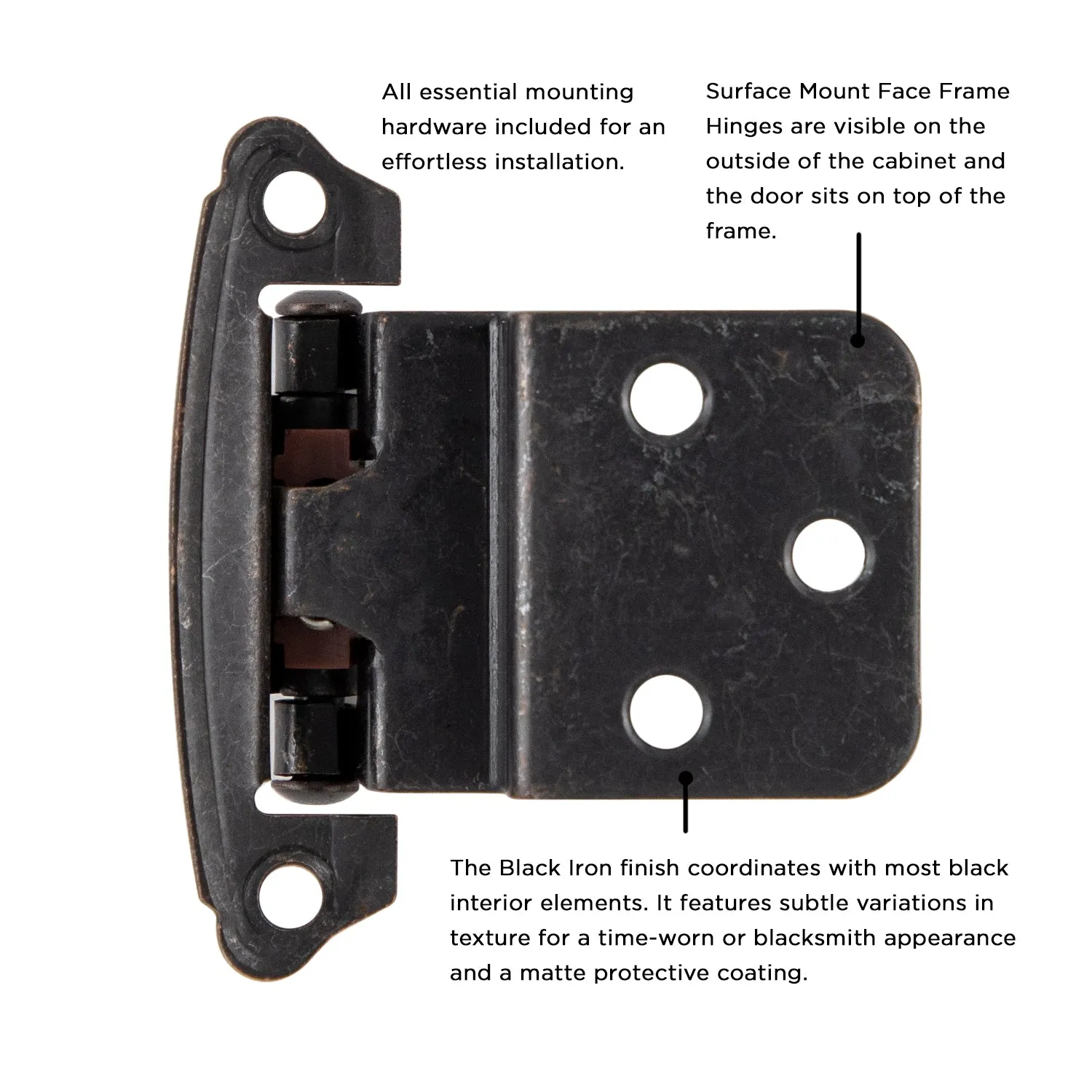 3/8 Inch Inset Surface Face Frame Self-Close Hinge (2 Pack)