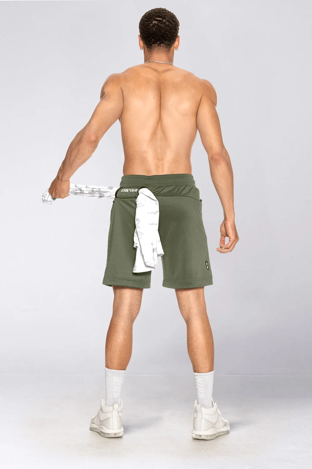 3800 . Momentum Regular-Fit Shorts - Military Green