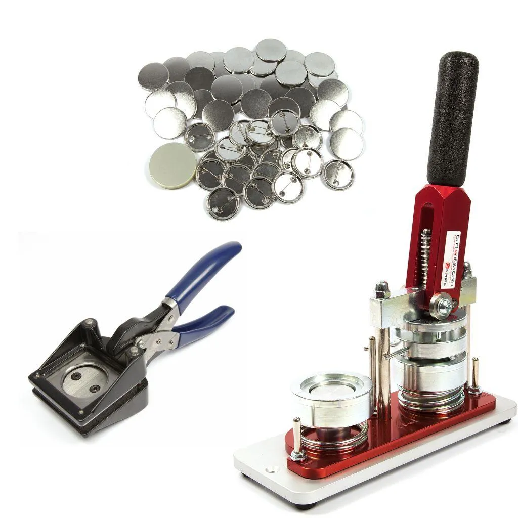 38mm Round G Series Button Pin Badge Machine - Including 100 Free Pin Back Components