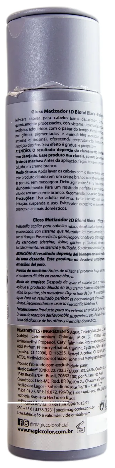 3D Blond Black Treatment Tinting Gloss Mask Graphite Effect 300ml - Magic Color