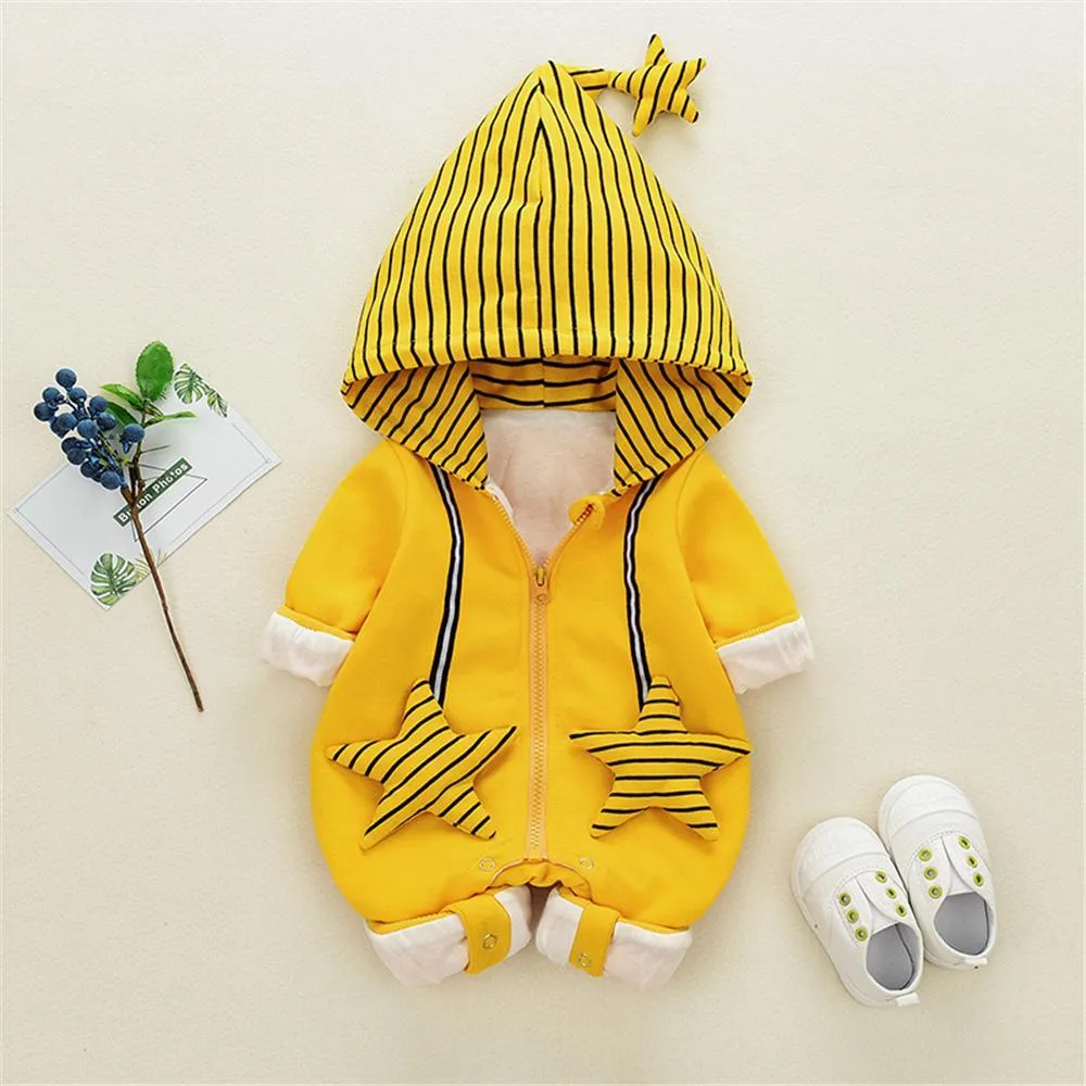 3D Design Star Hooded Jumpsuit for Baby