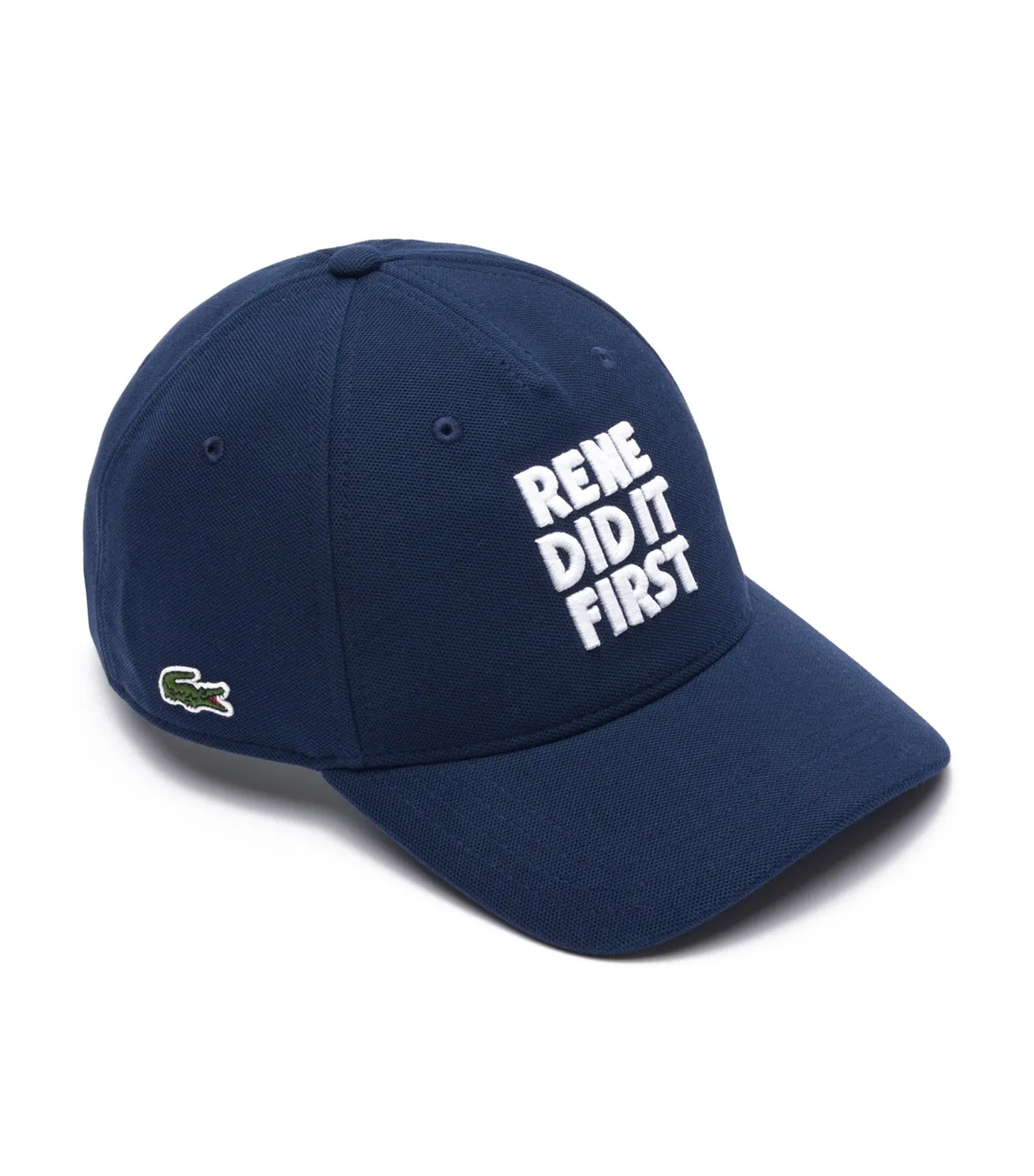 3D Embroidered Cotton Piqué Baseball Cap Navy Blue