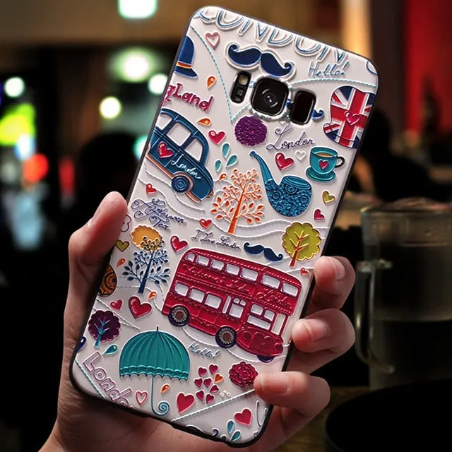 3D Flower Emboss Case For Samsung Galaxy J7 J3 J5 A5 J4 J6 A6 Plus J8 A7 2018 2016 2017 S7 S8 S9 Plus A50 A30 Case Soft TPU Capa