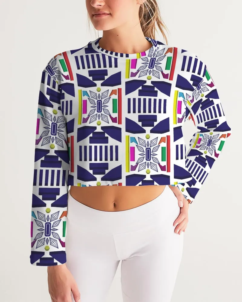 3D Jeweled Flag Women's Cropped Sweatshirt