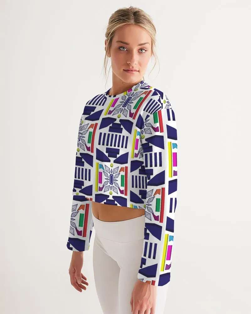 3D Jeweled Flag Women's Cropped Sweatshirt