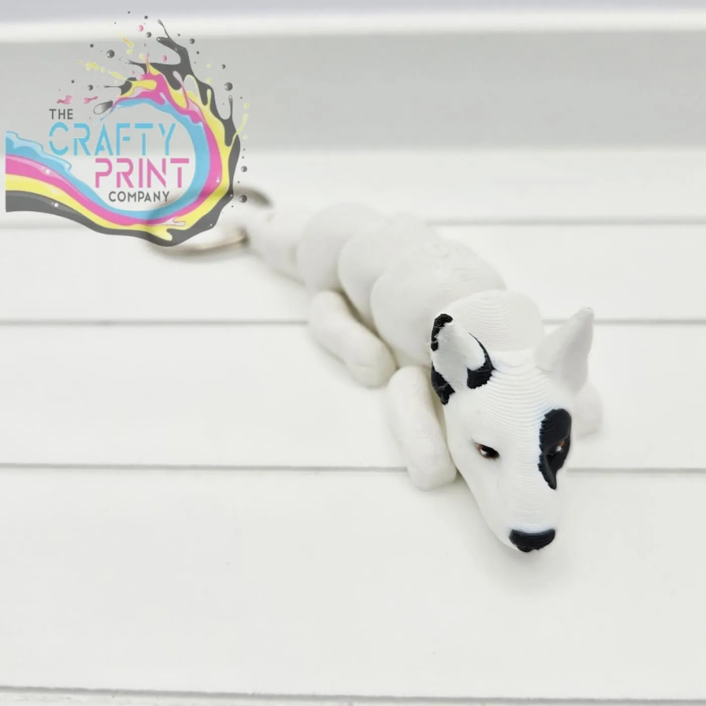 3D Printed Bull Terrier Articulated Flexi Keyring/Fidget