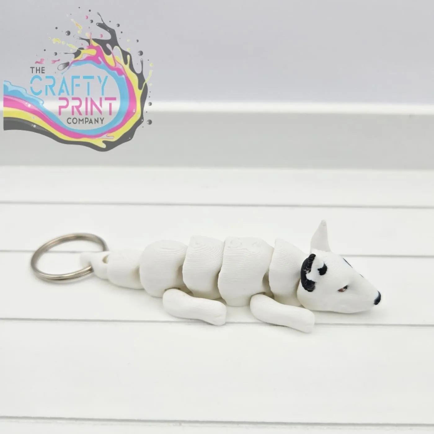 3D Printed Bull Terrier Articulated Flexi Keyring/Fidget