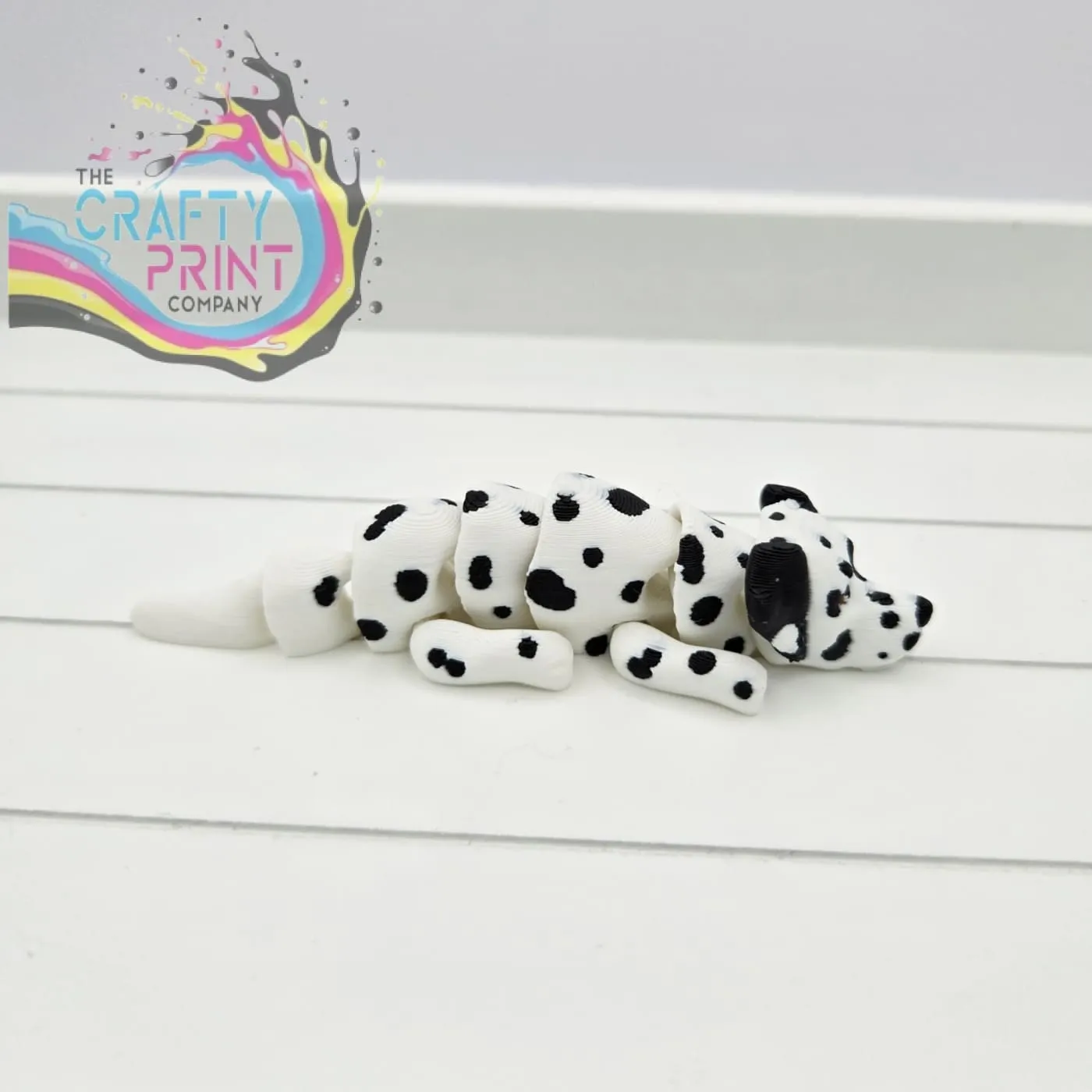 3D Printed Dalmation Dog Articulated Flexi Keyring/Fidget