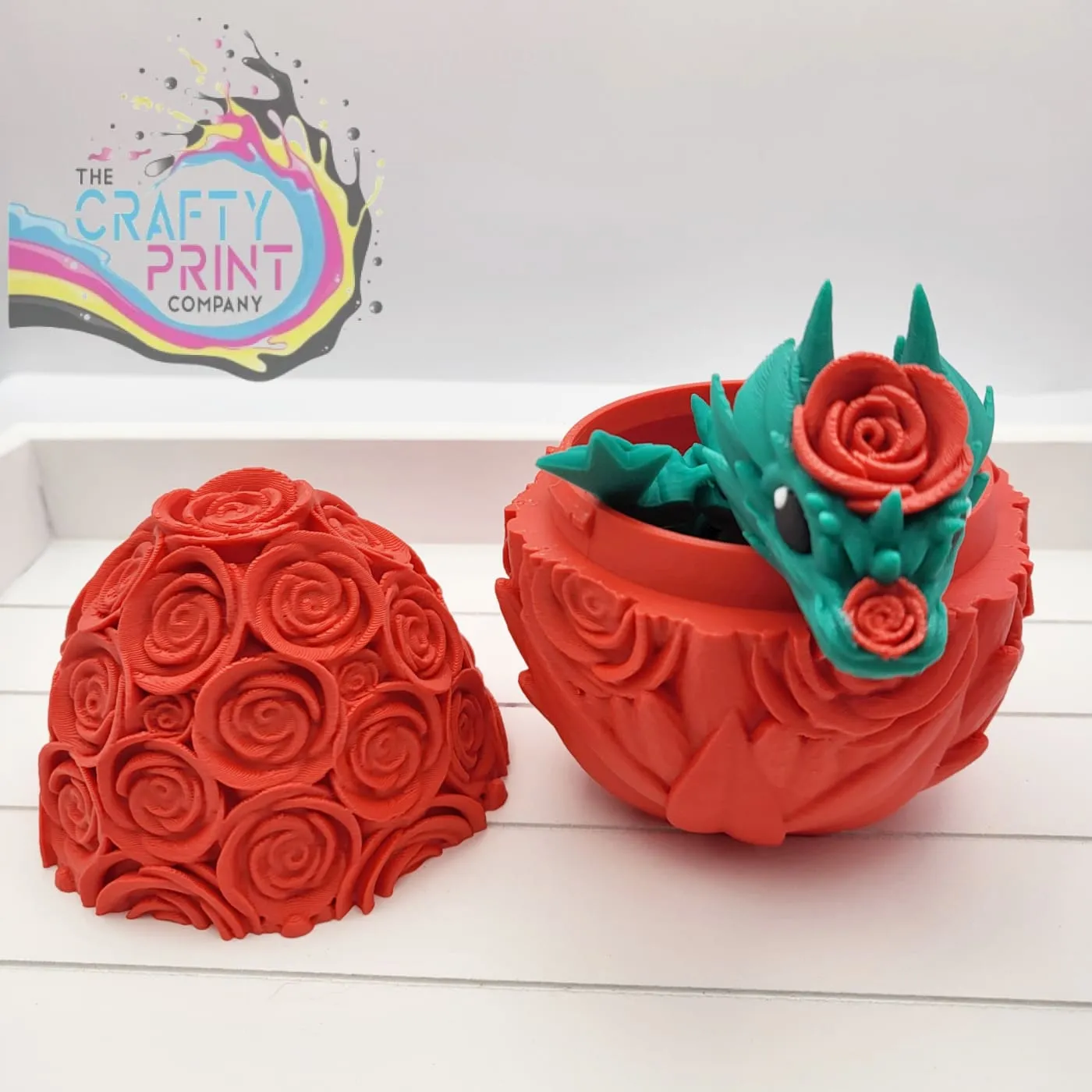 3D Printed Rose Dragon and Rose Egg