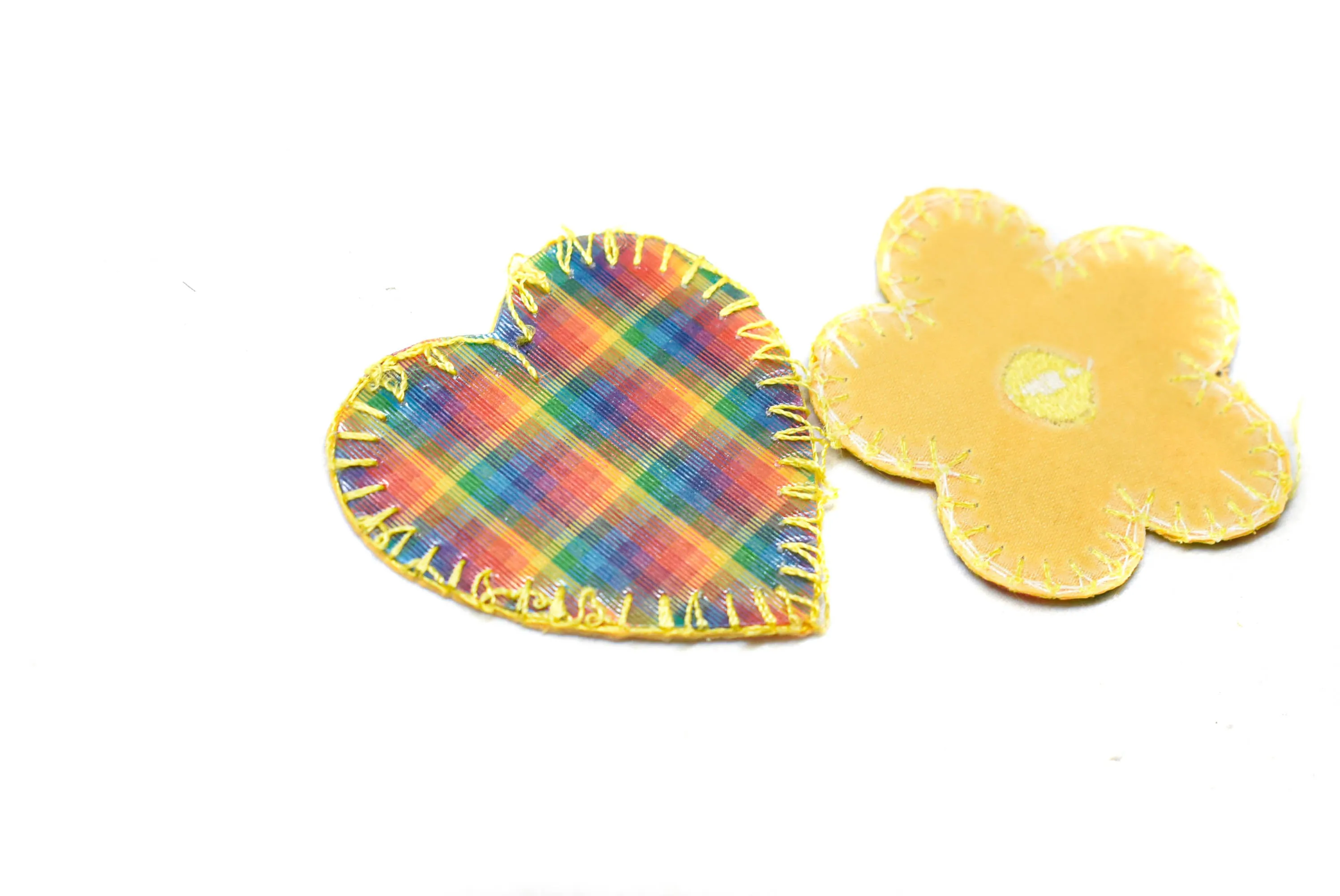 3D Rainbow Heart and Flower Iron-On Patch | Heart Patch | Flower Patch- 1 Piece