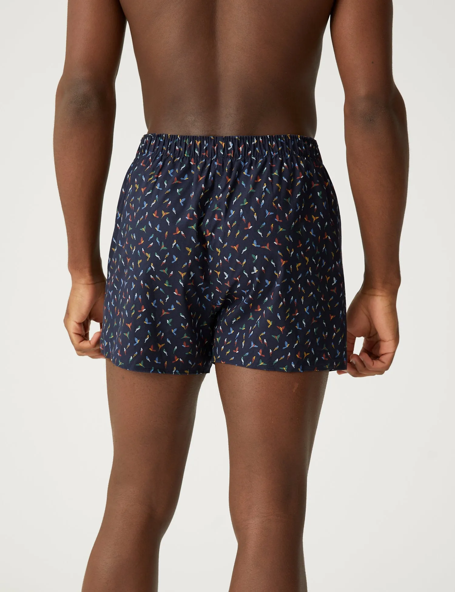 3pk Pure Cotton Bird Print Woven Boxers