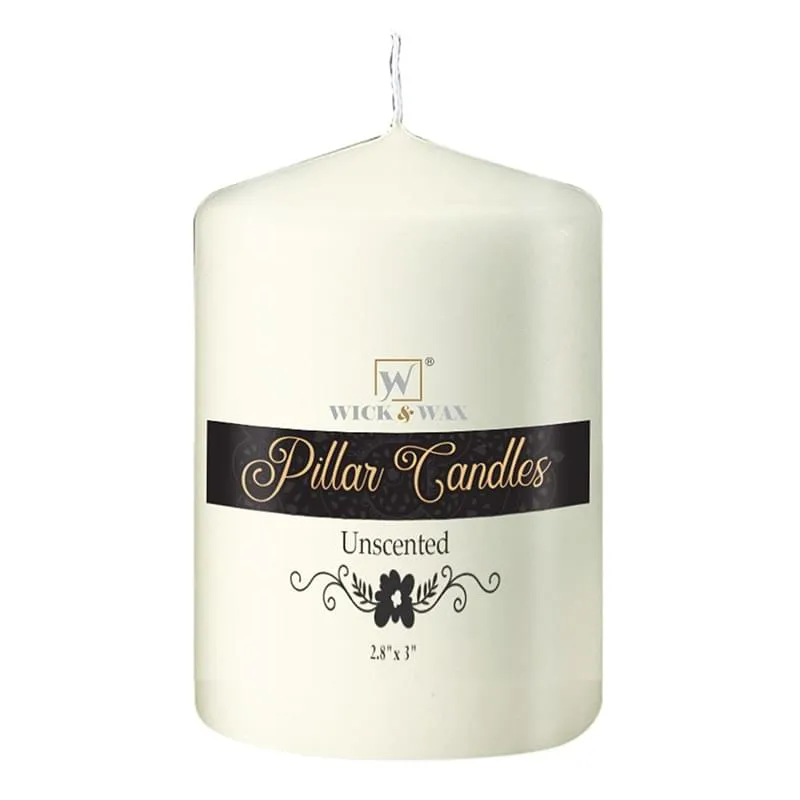 3"x3" Unscented Ivory Pillar Candle