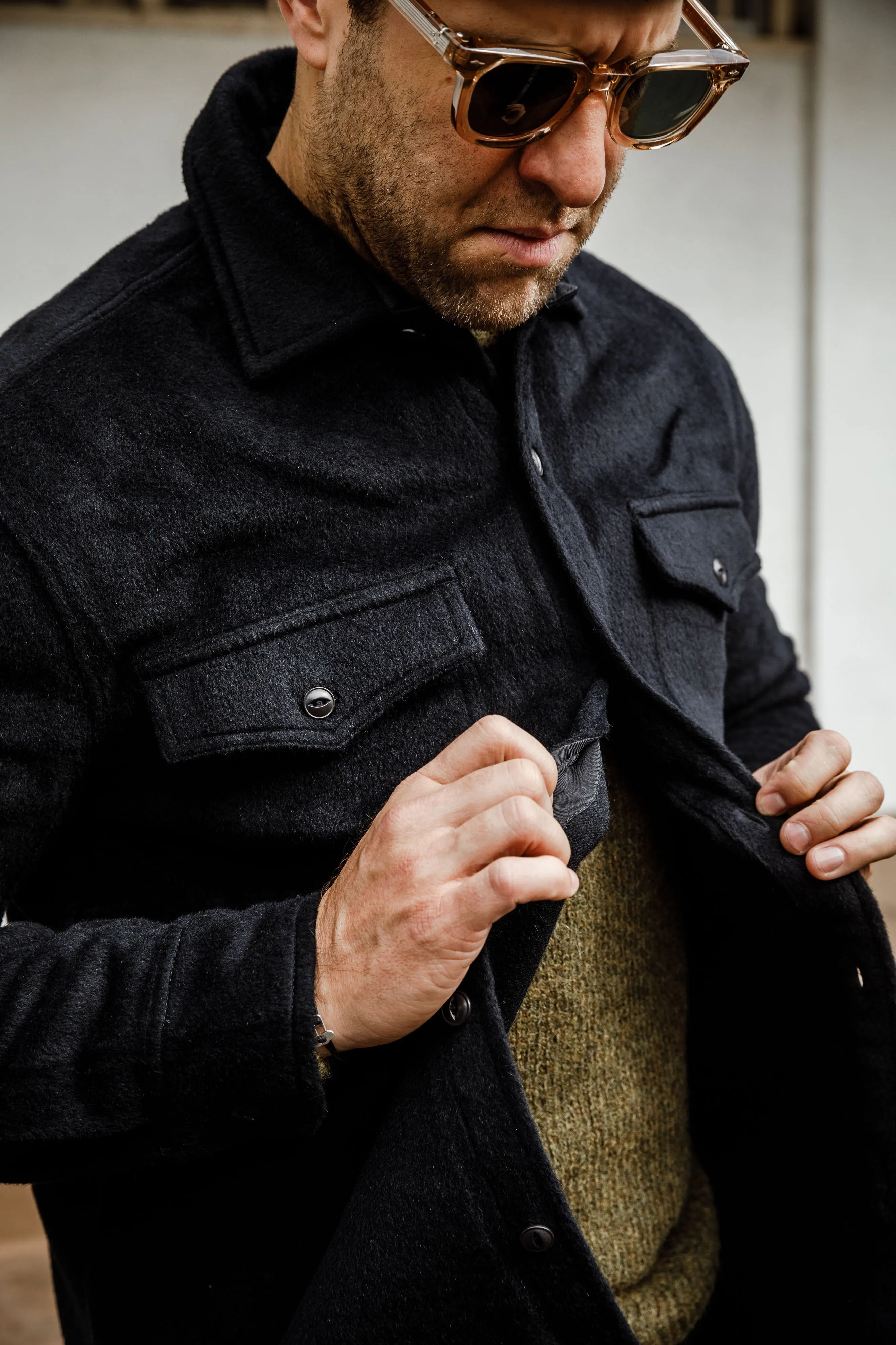 3sixteen - USN Overshirt - Black Wool